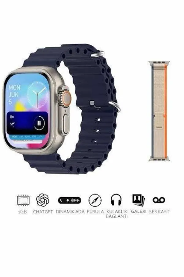 Akıllı Saat Çok Fonksiyonlu Unısex Sosyal Medya Girişli Bluetooth Bağlantılı