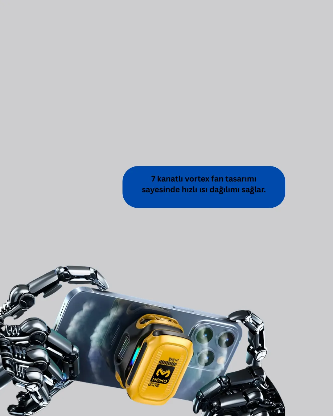 Type-C Girişli AI Modlu Yüksek Performanslı Telefon Soğutucu