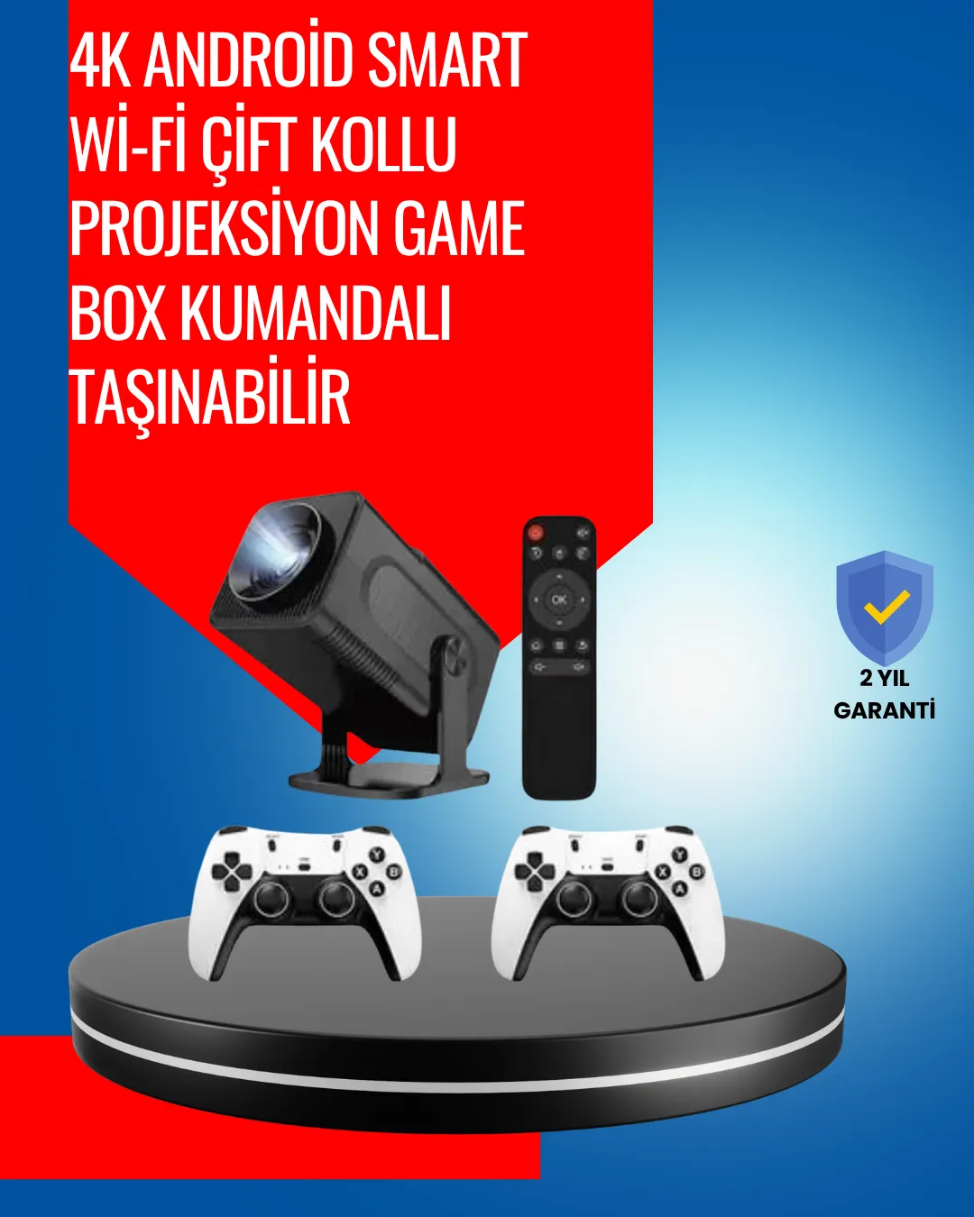 1.5 KG Ağırlığında, 4500 Retro Oyunlu Multimedya Projektör