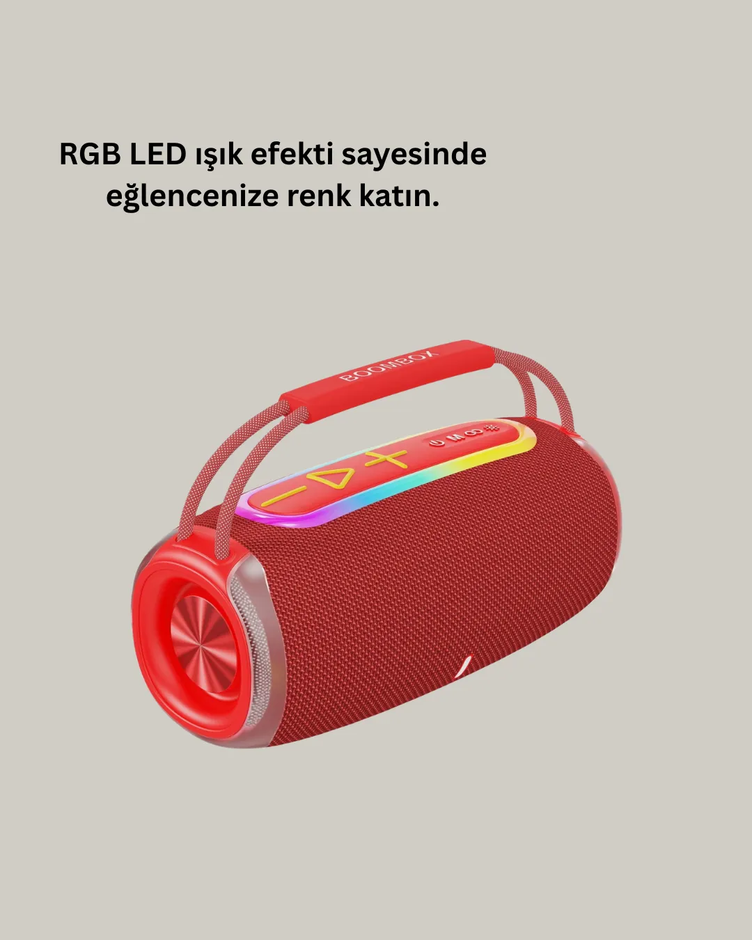 Suya Dayanıklı 20W RGB Hoparlör Bluetooth, USB, SD Kart ve AUX Girişli