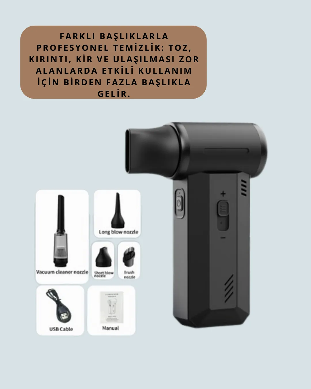 Turbo Güçlü Hava Üfleme ve Vakum Makinesi Çok Fonksiyonlu Kullanım