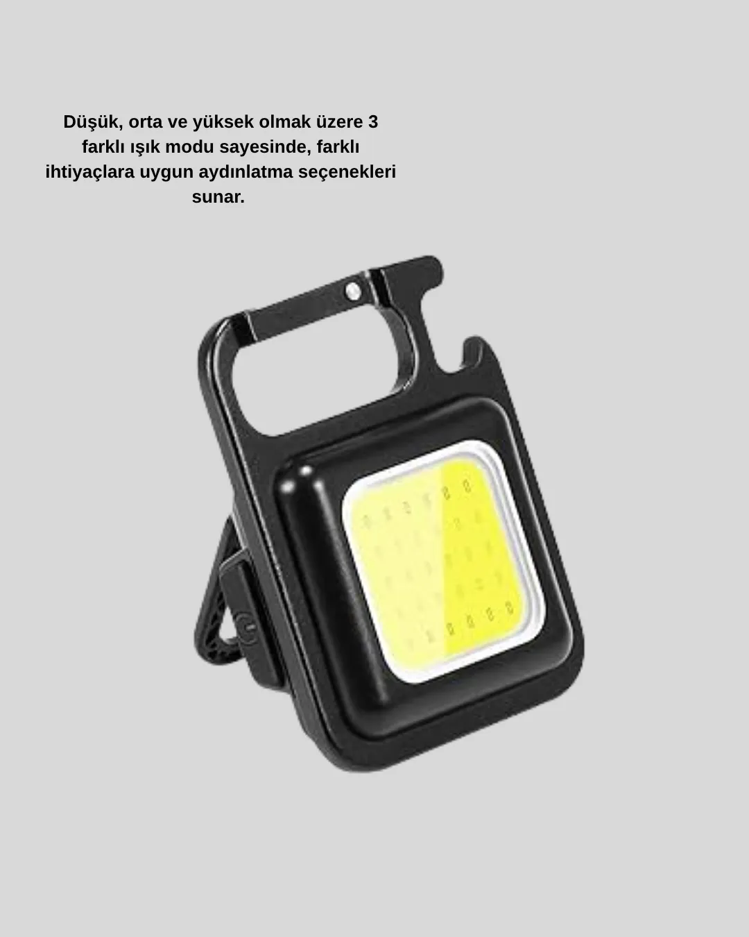 Mini 800 Lümen LED El Feneri – USB Şarjlı, 3 Kademeli Işık, Şişe Açacaklı Taşınabilir Tasarım