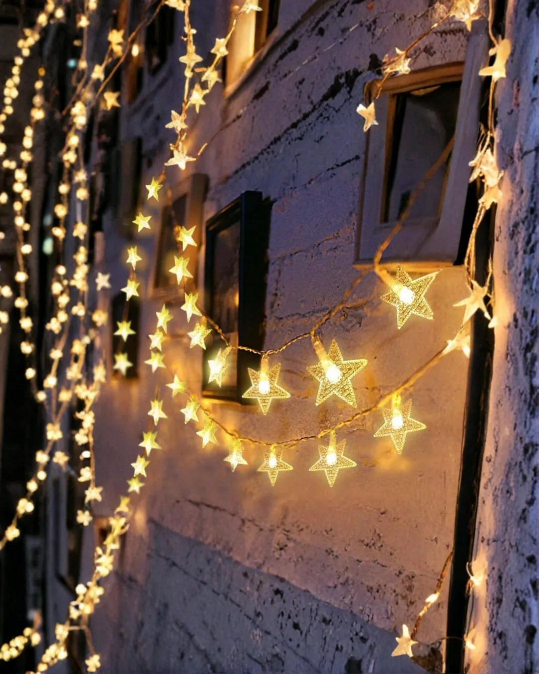 Dekoratif Yıldız Led Aydınlatma 20 Ledli 5 Metre Günışığı