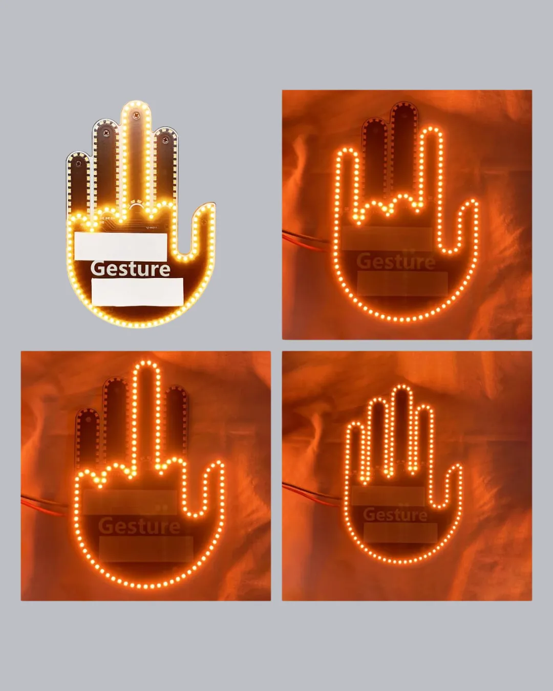 El Hareketiyle Kontrol Edilen 176 LED Amber Güvenlik Lambası