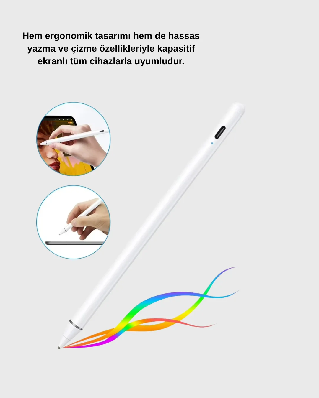 Akıllı Dokunmatik Kalem – Type-C Şarjlı, Manyetik, Apple Pencil Alternatifi Stylus Pen