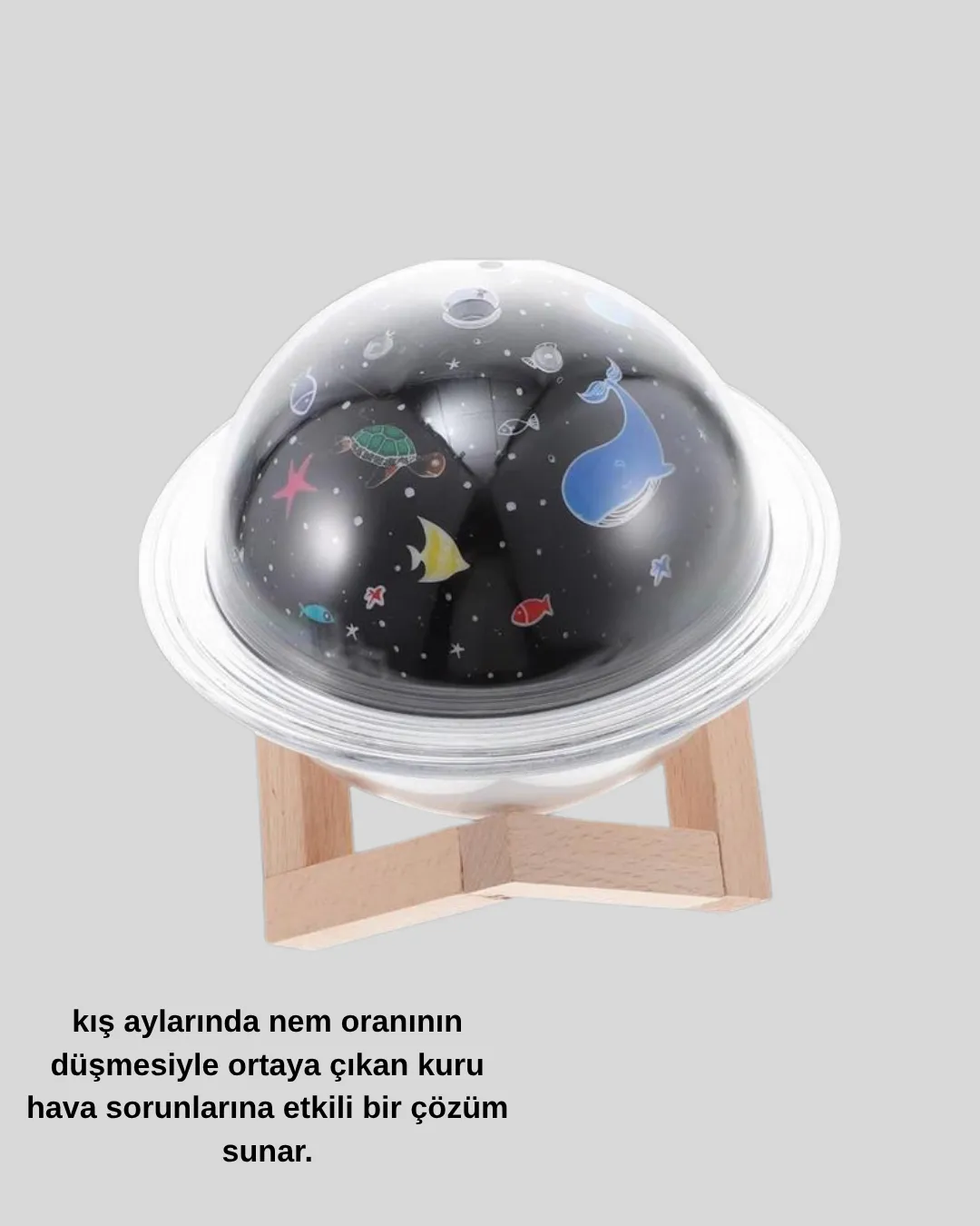 USB Mini Hava Nemlendirici ve Projeksiyon Lamba – Taşınabilir, Sessiz, Dekoratif Aromaterapi Cihazı