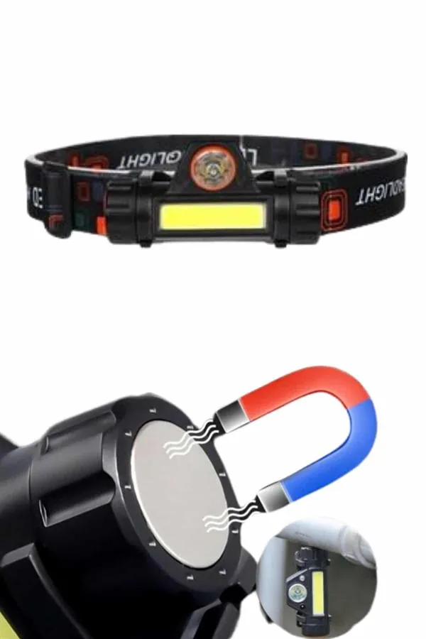 Kafa Lambası Çalışma Işığı Süper Parlak Mıknatıslı Lityum Lion Pilli