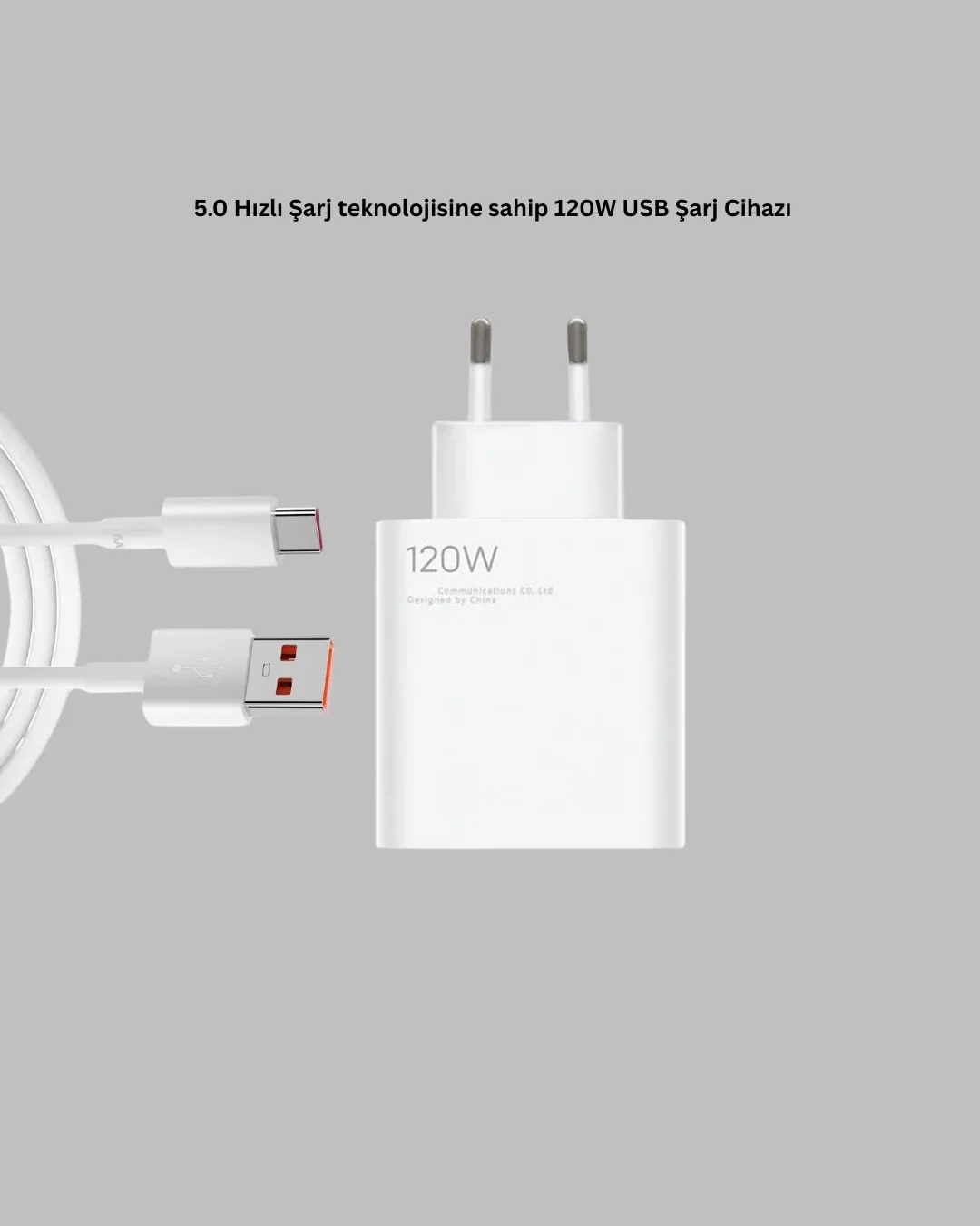 120 Watt Hızlı Şarj Adaptörü Samsung S20 S21 S22 S23 Uyumlu