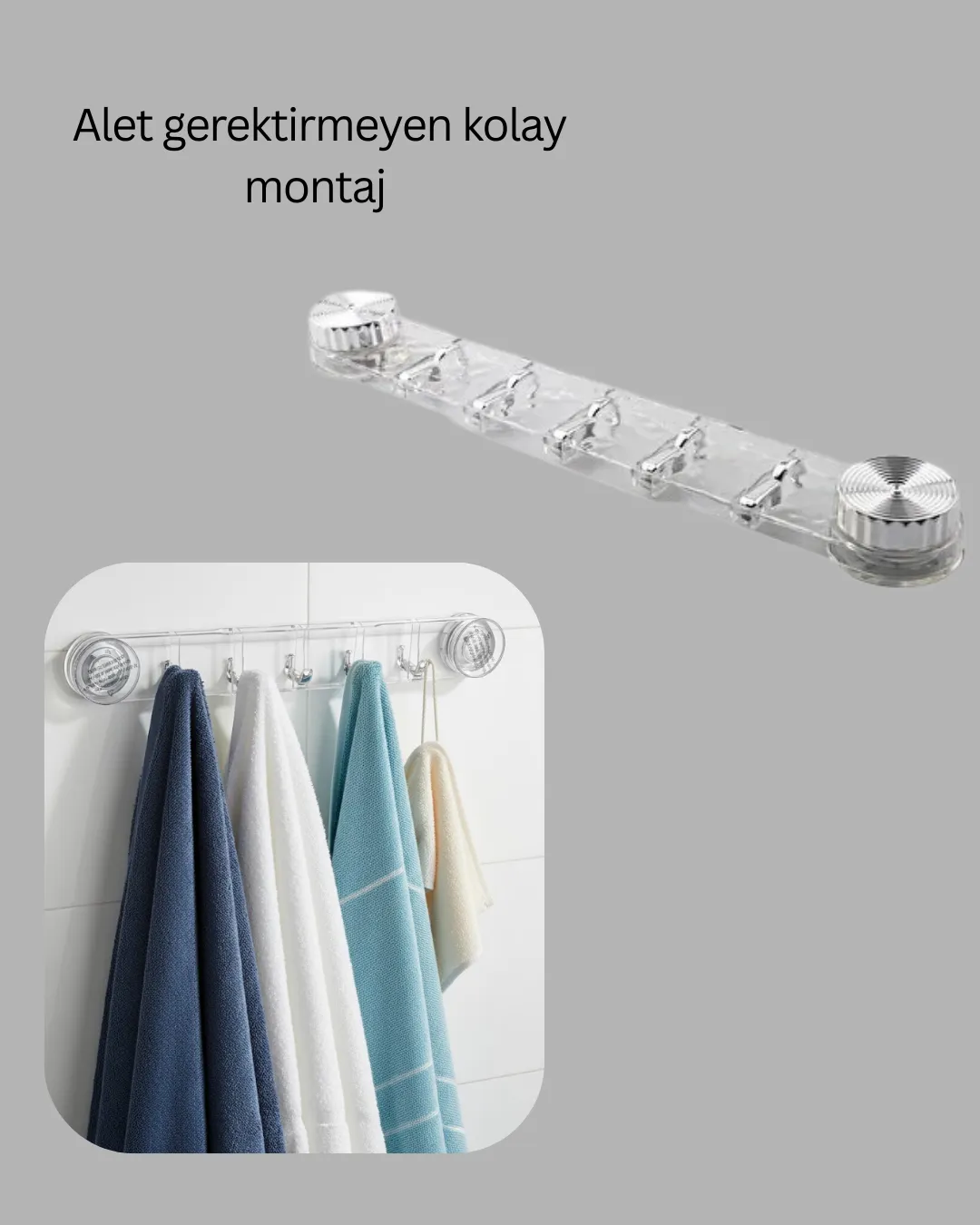 Aletsiz Montaj Vakumlu Yapışkanlı Askı Aparatı