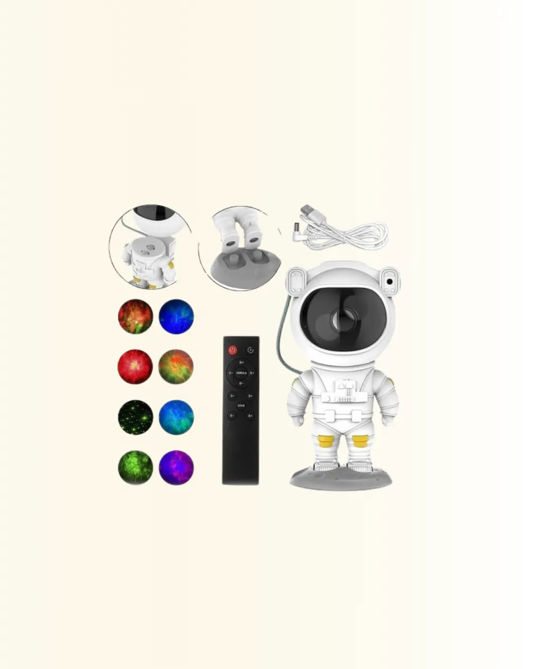 Yıldız ve Ay Efektli Uzaktan Kumandalı Projeksiyon Lamba