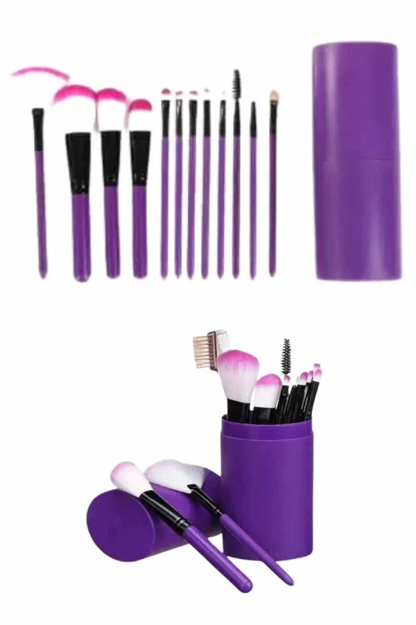 12 Parça Makyaj Fırçası Yumuşak Kıllı Profesyonel Fırça Seti Yüksek Kaliteli Pürüzsüz