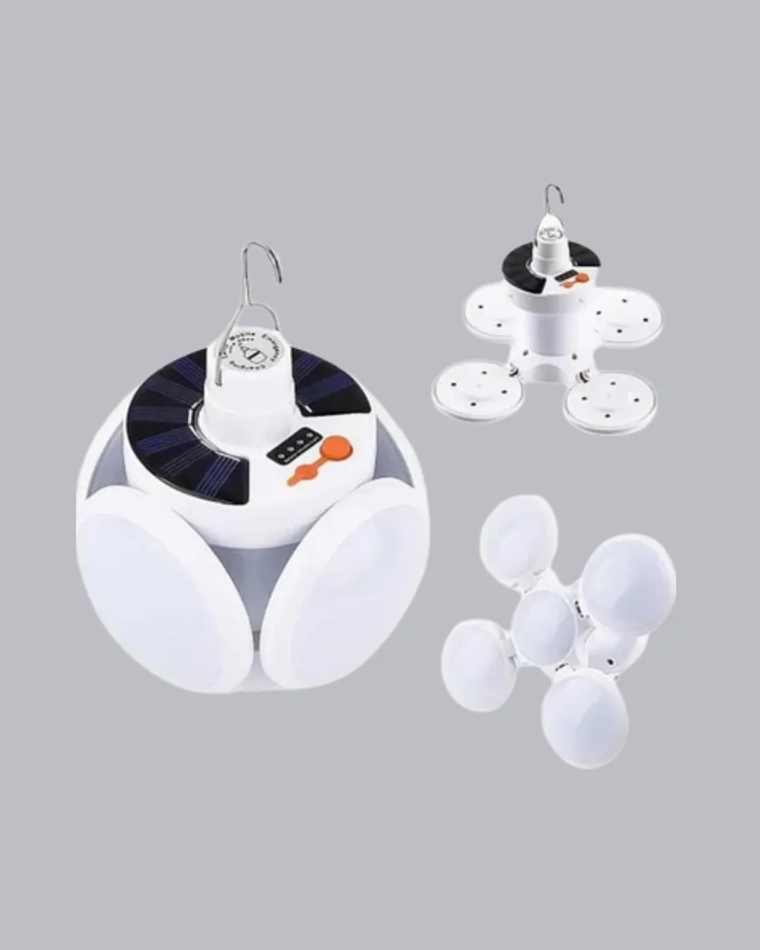 Solar Güneş Enerjili ve USB Şarjlı 5 Kanatlı LED Kamp Lambası