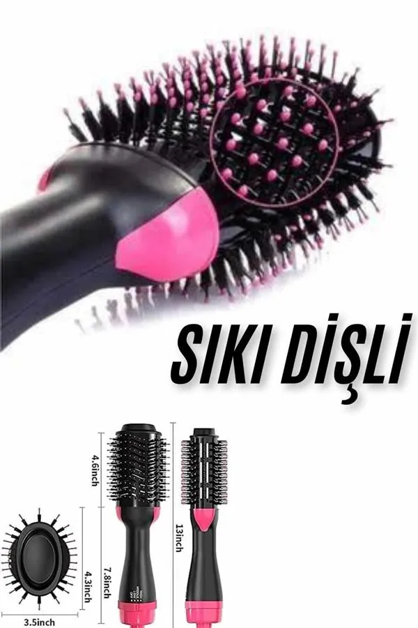 Saç Şekillendirici Ve Saç Düzleştirici Fön Tarağı Tarak Fırça 1200w Saç Kurutma