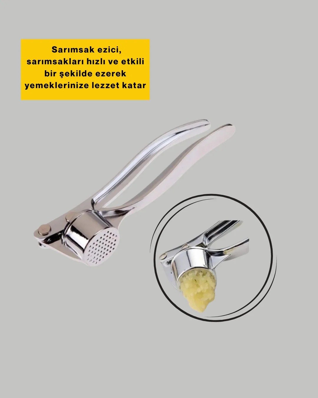 Metal Sarımsak Ezici Ergonomik Tutma ve Güçlü Presleme
