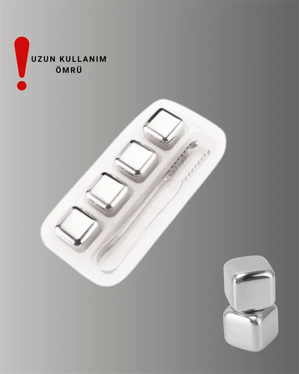Hızlı Soğutma Özellikli Paslanmaz Metal Buz Küpü Takımı