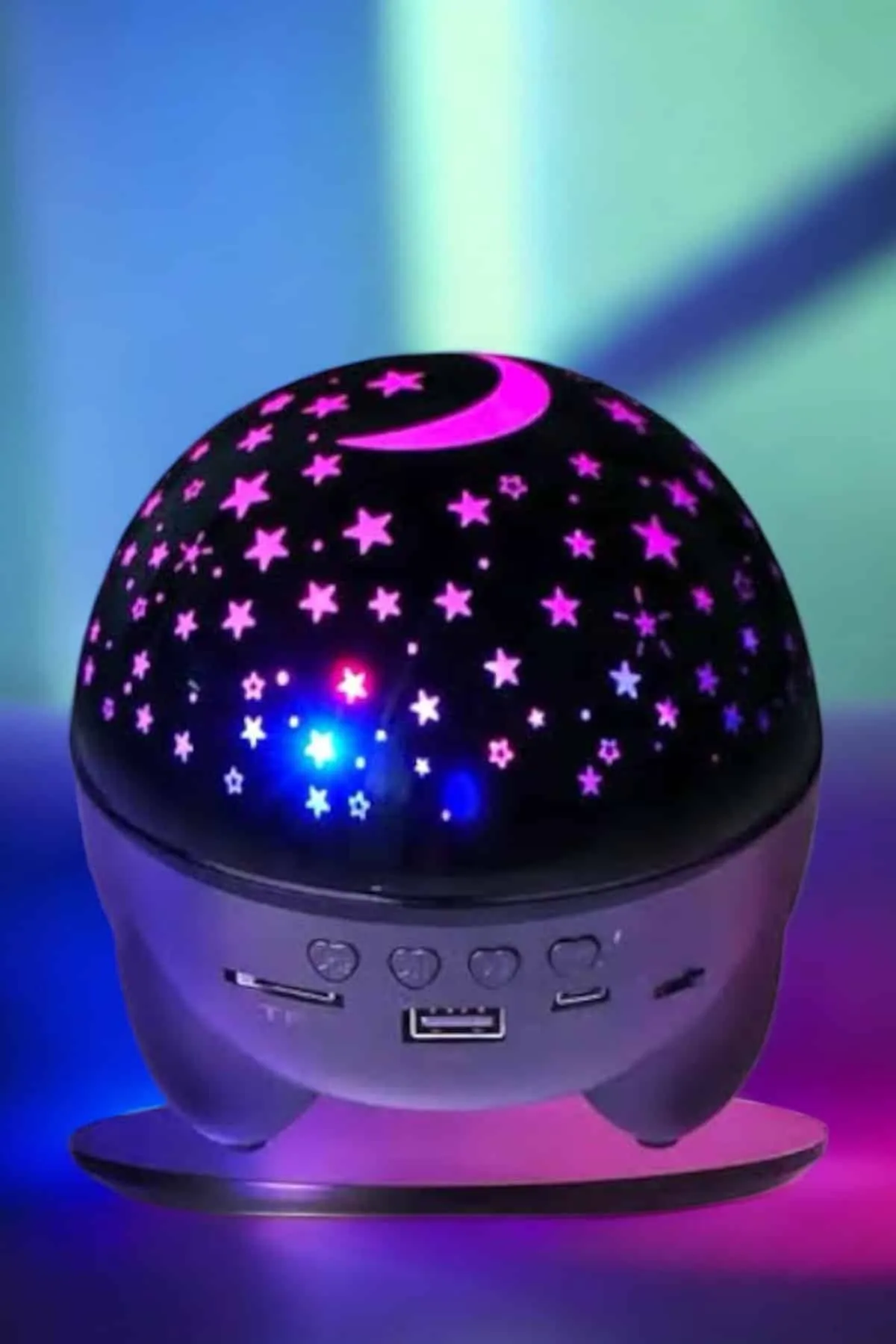 Gece Lambası Projeksiyon Görünümlü Şarjlı Yıldızlı Yuvarlak