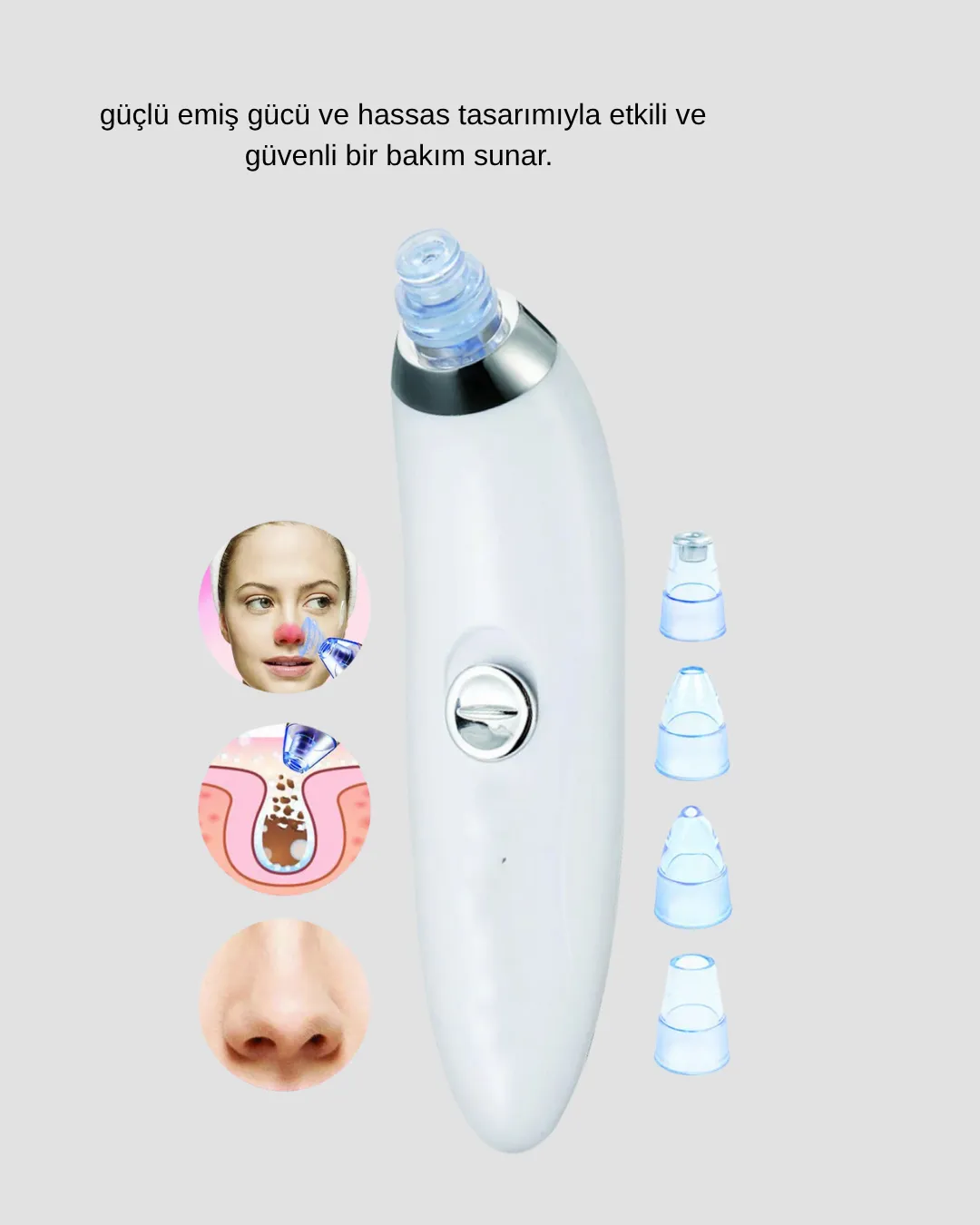 5 Kademeli Vakumlu Gözenek Temizleyici – Su Geçirmez ve Taşınabilir Siyah Nokta Cihazı