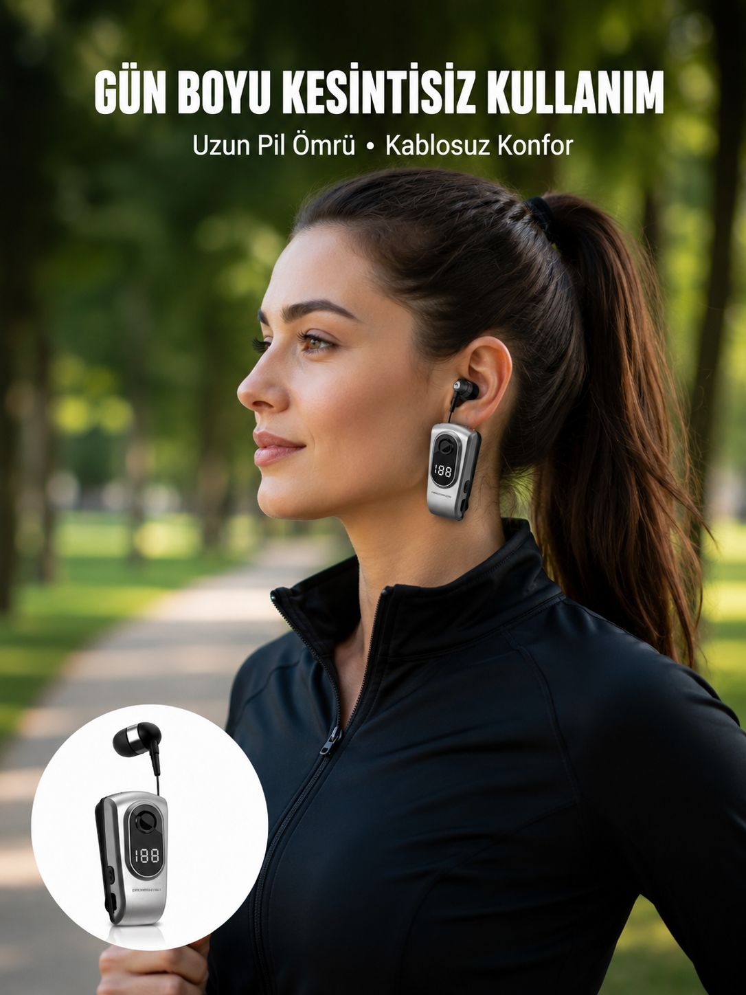 Titreşimli Bluetooth Kulaklık – Uzun Pil Ömrü, Dijital Ekranlı Kablosuz Tasarım
