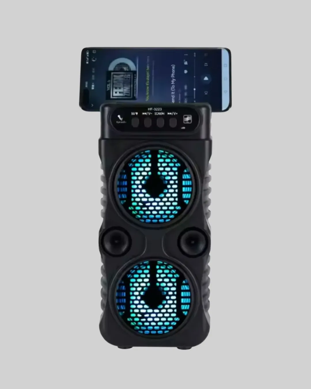 Bluetooth Bağlantılı LED Işıklı Taşınabilir Hoparlör – 1200 mAh Şarjlı, FM Radyolu