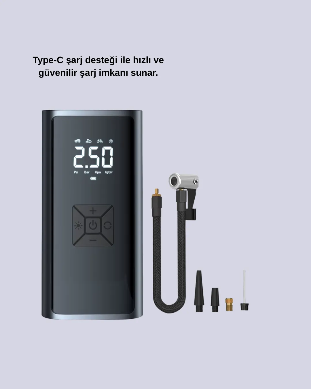 12V Uyumlu Çok İşlevli Akıllı Araç Lastik Pompası