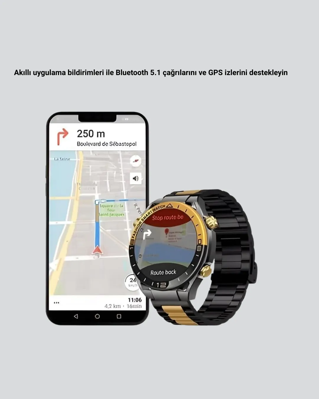 Amoled Akıllı Saat Manyetik Şarj GPS Destekli Spor ve Günlük Kullanım