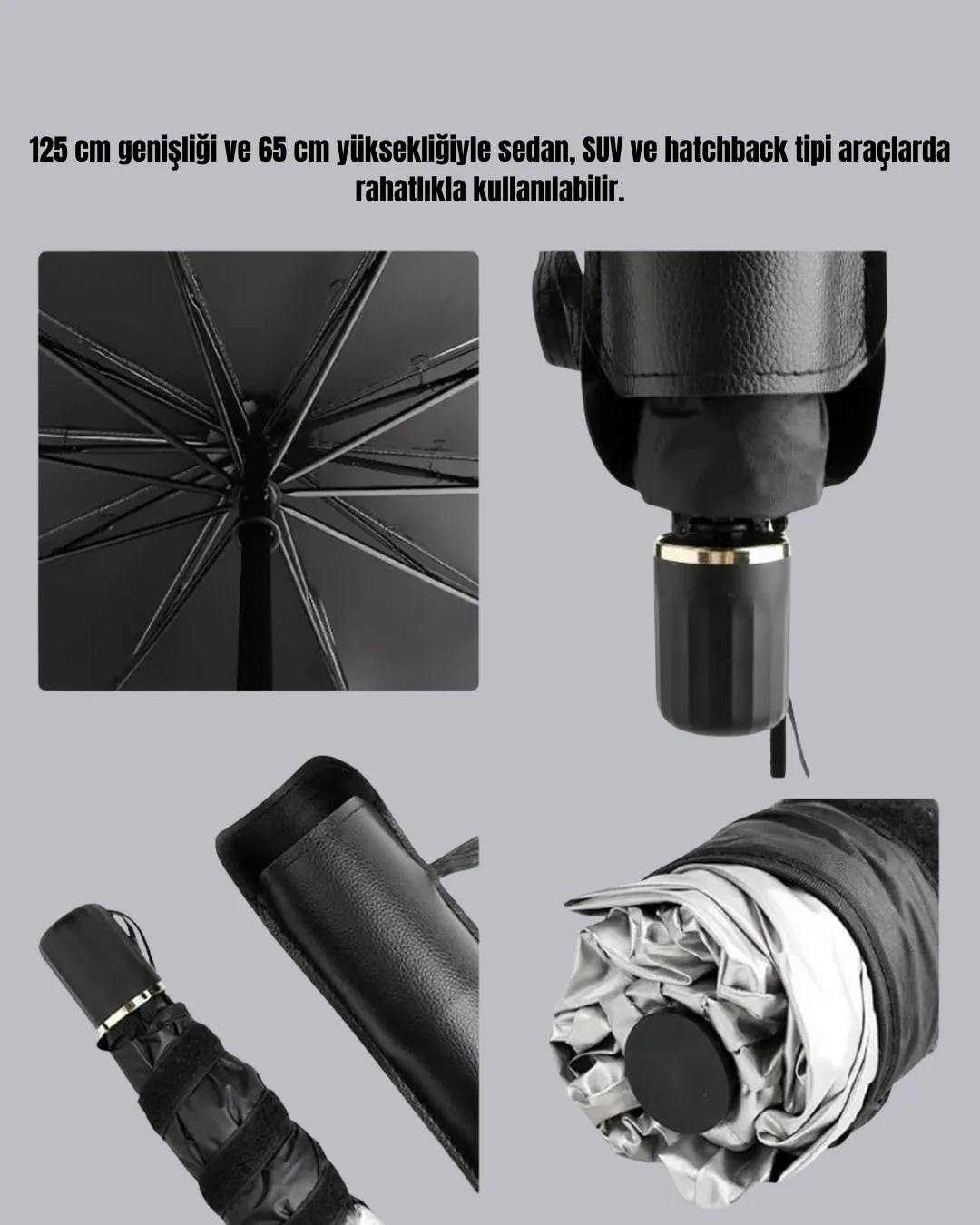 UV Korumalı Şemsiye Tipi Oto Güneşliği - Geniş Araç Uyumu