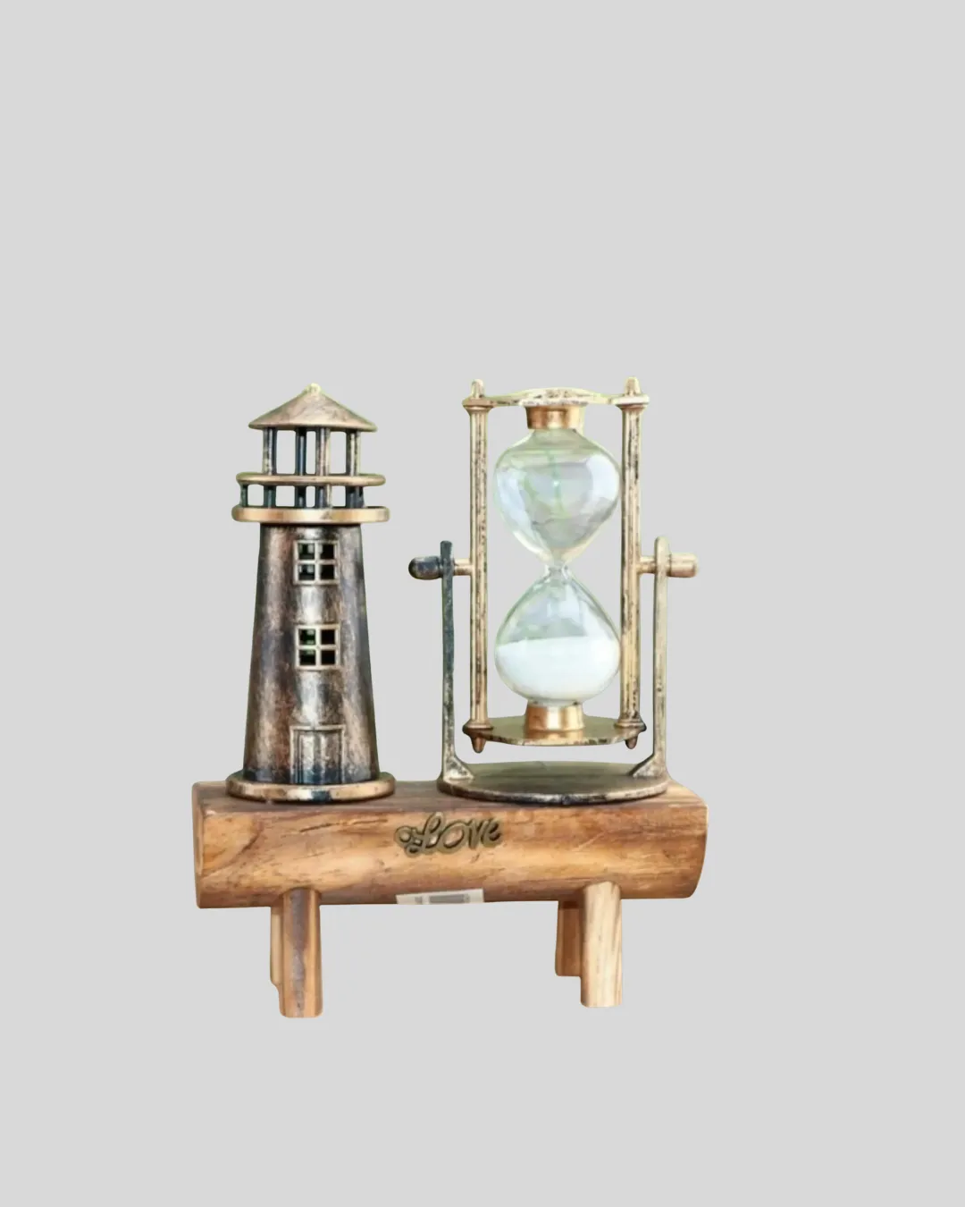 Deniz Feneri Şeklinde El Yapımı Kum Saati – Ev ve Ofis İçin Zarif Süs