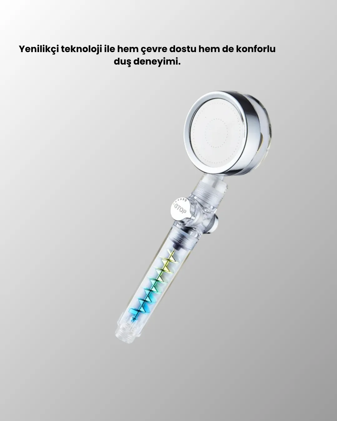 Döner Pervaneli El Duşu Başlığı – Su Tasarruflu, Basınç Artırıcı, Yağmur Etkili