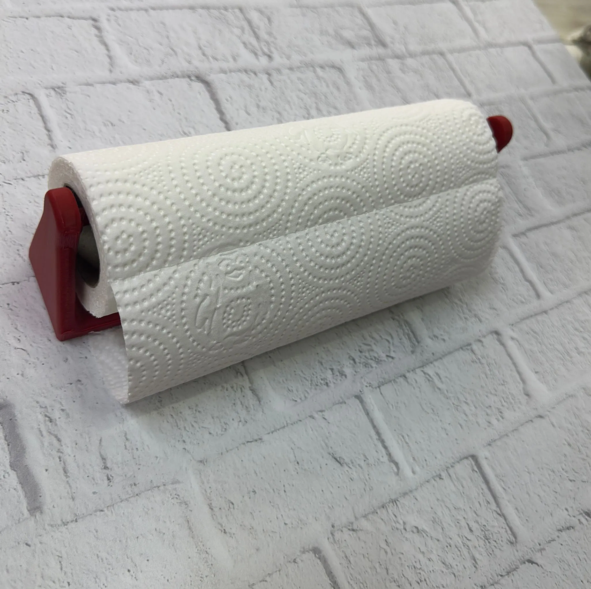 Dekoratif Kırmızı Kağıt Havlu Tutucu Duvar Askılı Model