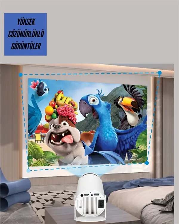Taşınabilir Çok Fonksiyonlu Projeksiyon – Oyun, Sunum, Netflix ve Eğitim İçin