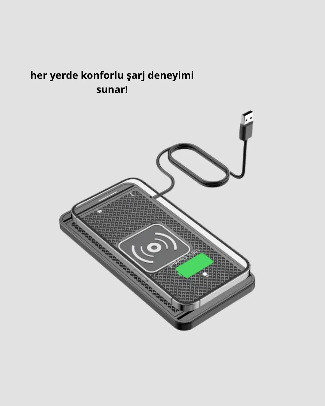 Manyetik Kablosuz Şarj Pedi 15W Hızlı Şarj Kaymaz Silikon Qi Destekli