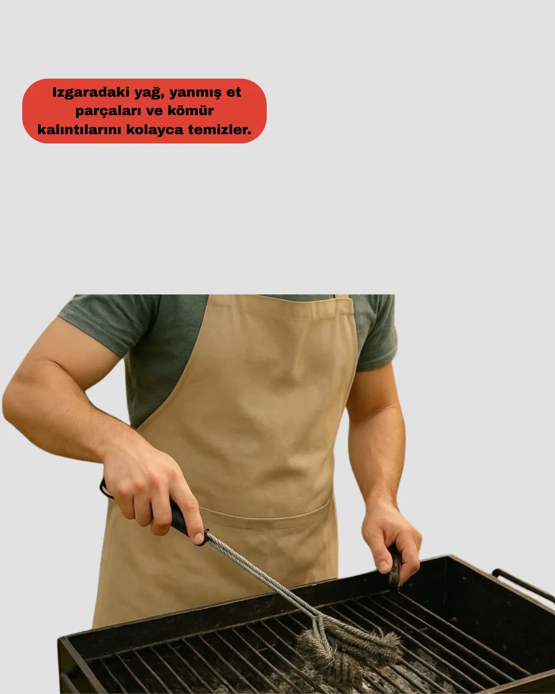 Paslanmaz Çelik Telli Mangal Temizlik Fırçası