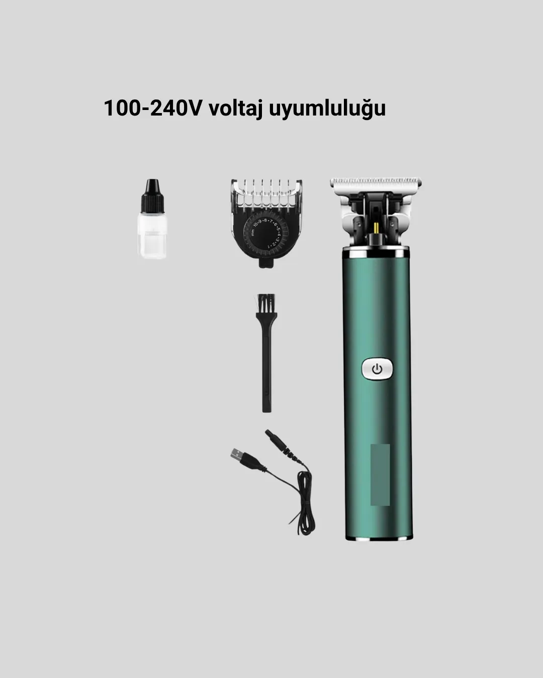 Profesyonel Şarjlı Tıraş Makinesi – 180 Dakika Kullanım, 2.5 Saat Hızlı Şarj, Evrensel USB Şarj Girişli