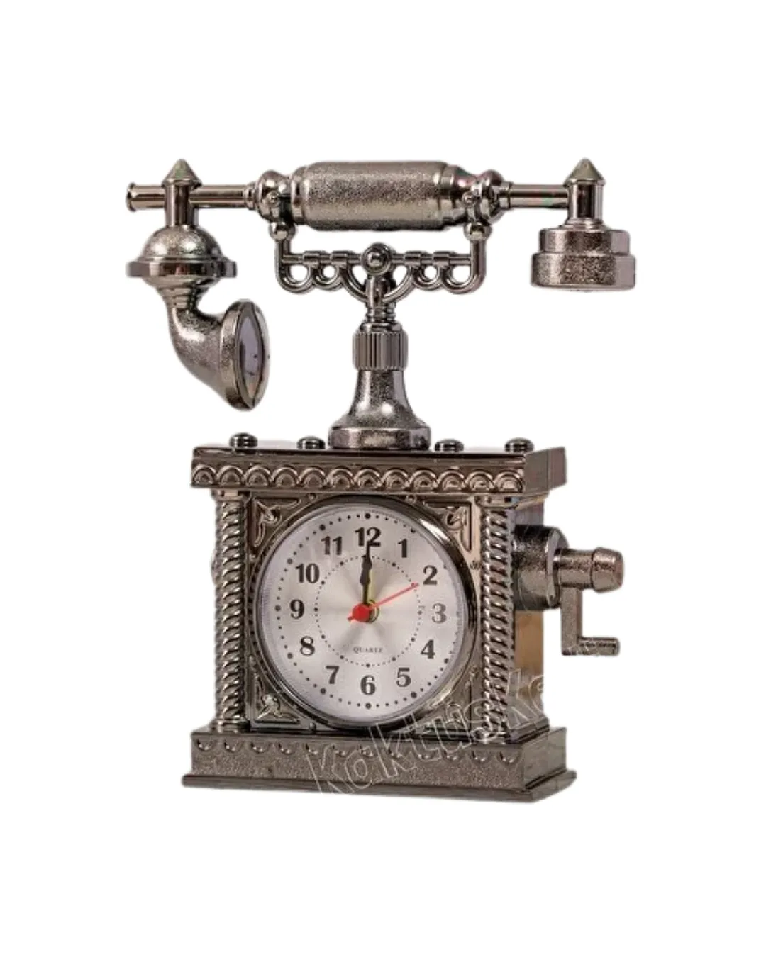 Nostaljik Telefon Tasarımlı Masa Saati Yüksek Sesli Alarm