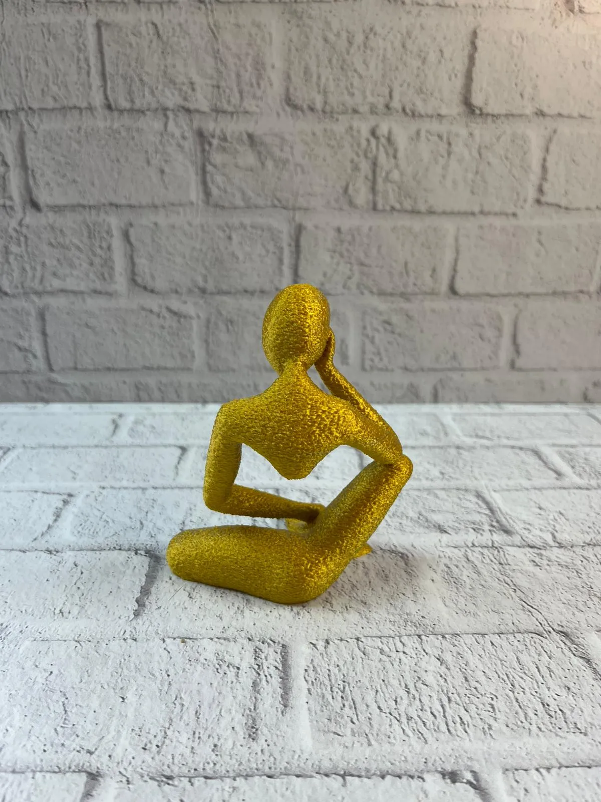 Dekoratif Sarı İnsan Figürü Modern Masa ve Raf Süsü