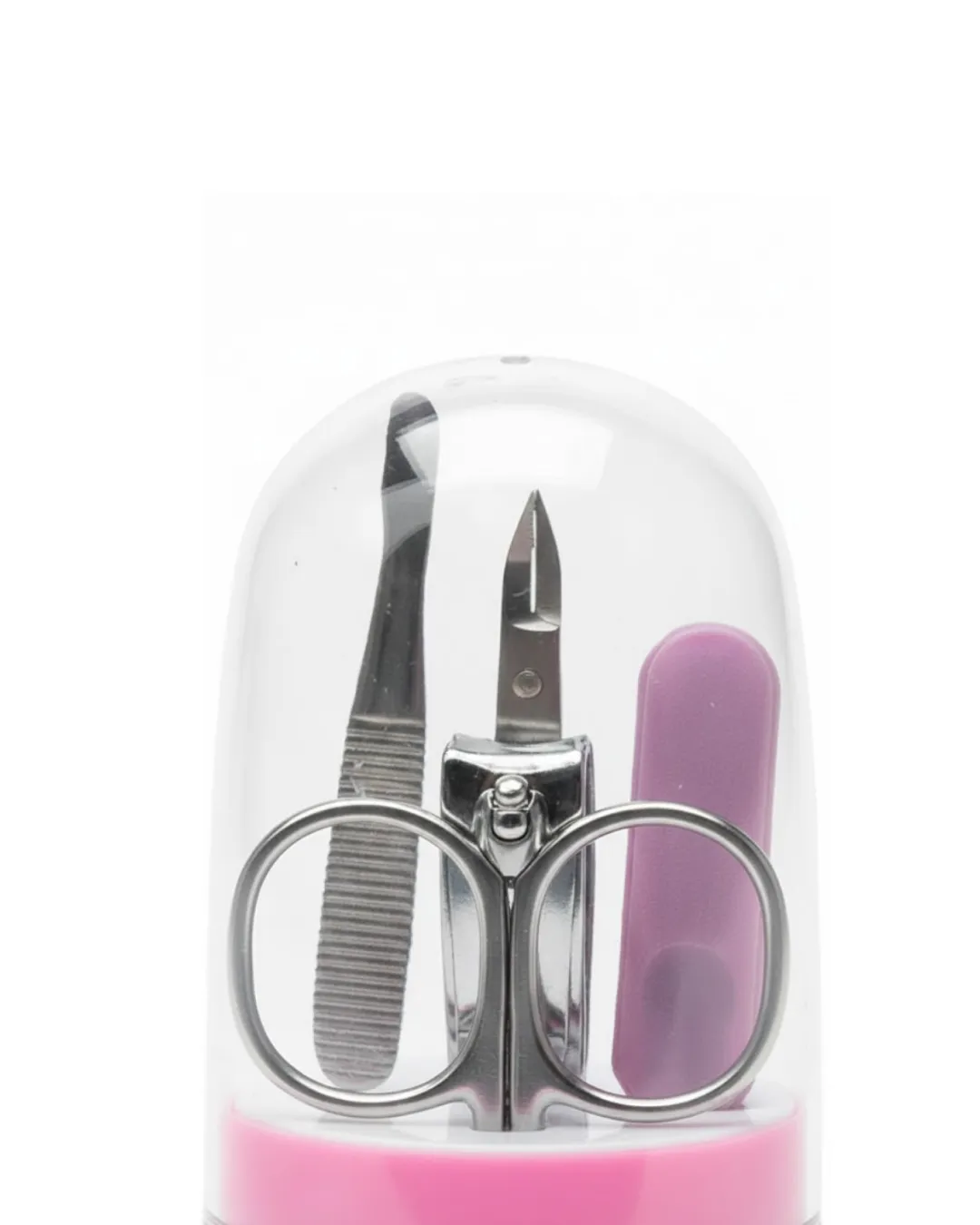 Tırnak Bakım Manikür Pedikür Seti 4 Parça Pembe Şık Kapsül Kutulu