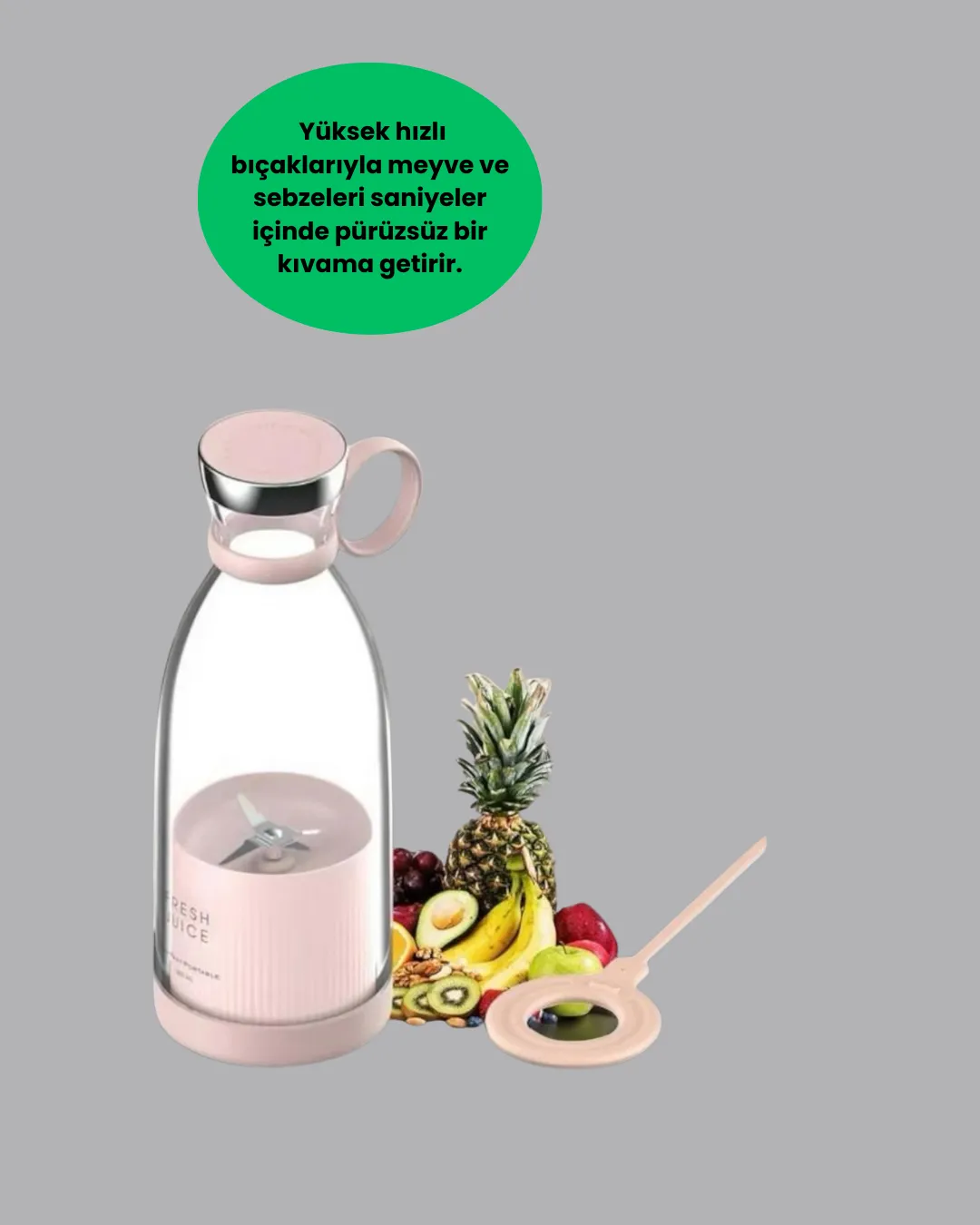 Çevre Dostu Cam Gövdeli Kablosuz Smoothie Blender