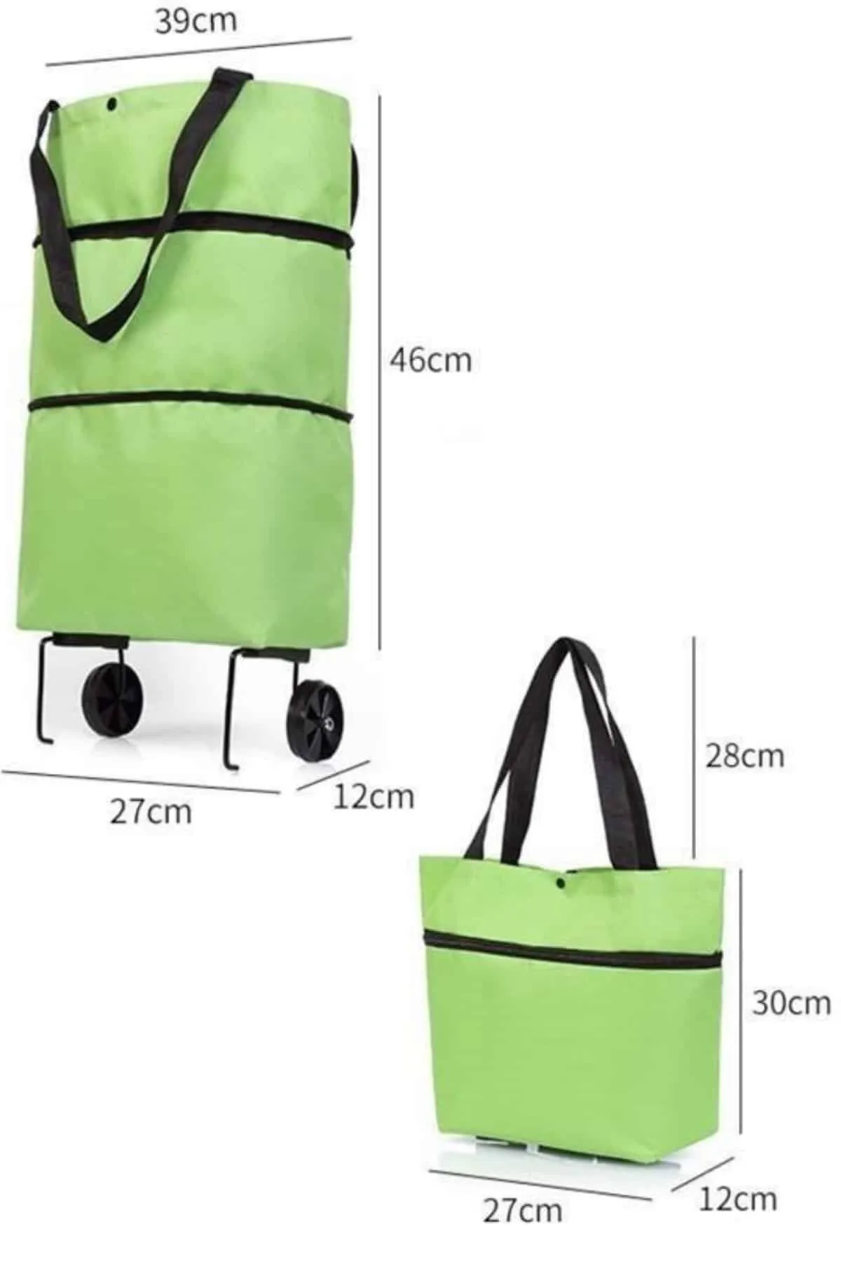 Alışveriş Çantası Katlanabilir Pazar Arabası Tekerlekli Pazar Arabası Katlanabilir