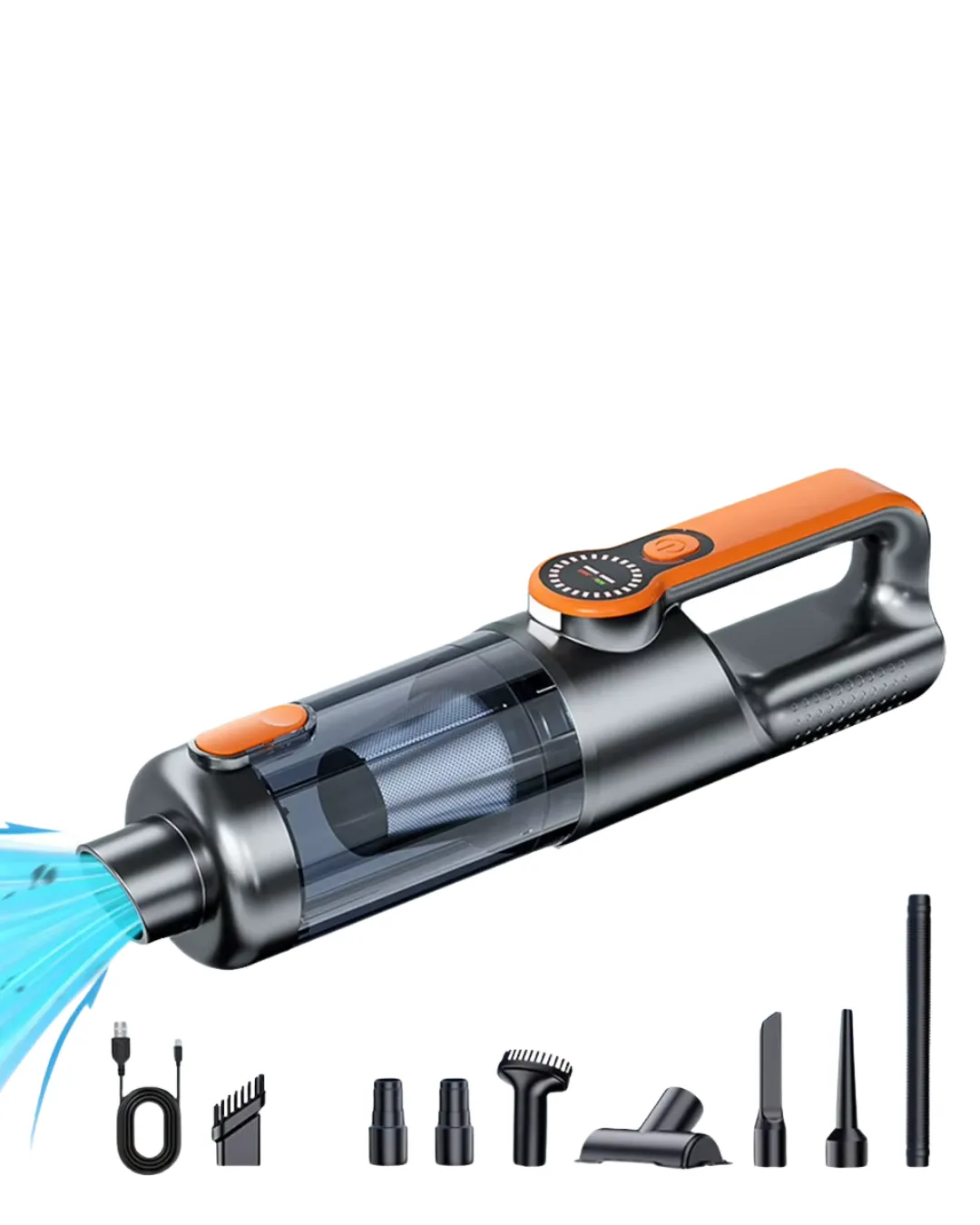 Araç İçi Uyumlu Şarjlı El Süpürgesi Dar Alan Temizlik Aparatlı