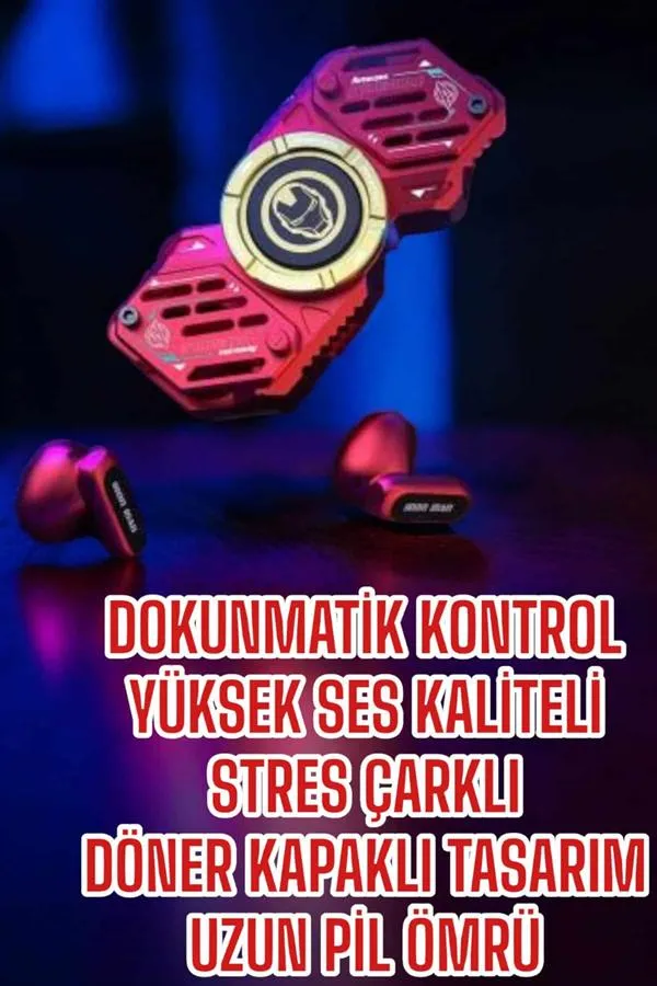 Stres Çarklı Bluetooth Kulaklık Kablosuz Kırmızı Yüksek Ses Kaliteli