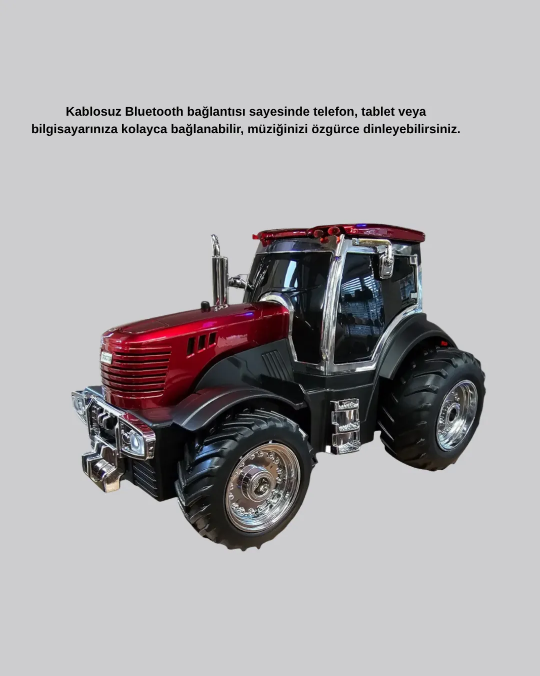 Bluetooth Nostaljik Traktör Hoparlör LED Işıklı 12W Güçlü Ses