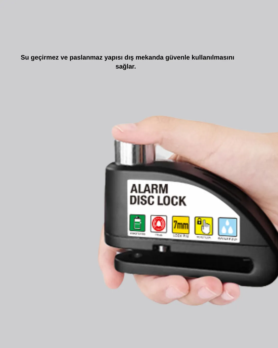 Anti Hırsızlık 110 dB Alarm Disk Fren Kilidi Suya Dayanıklı Çelik Güvenlik Kilidi