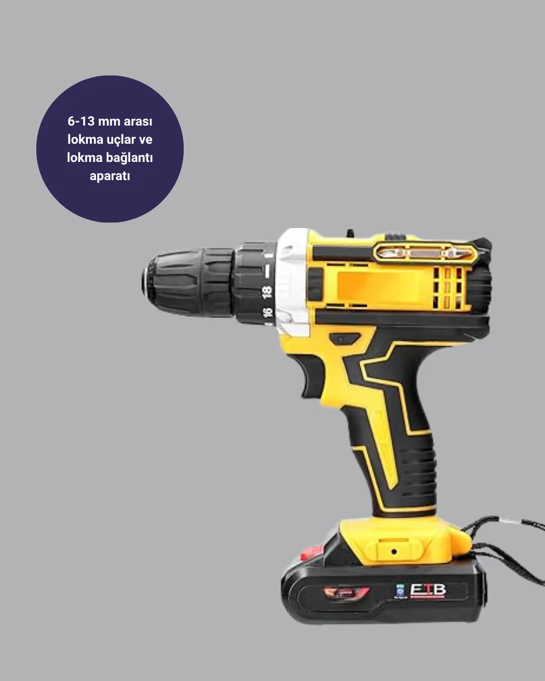 24 Parça Çift Bataryalı Akülü Darbeli Matkap – Güçlü Motor, Metal Dişli, LED Işıklı
