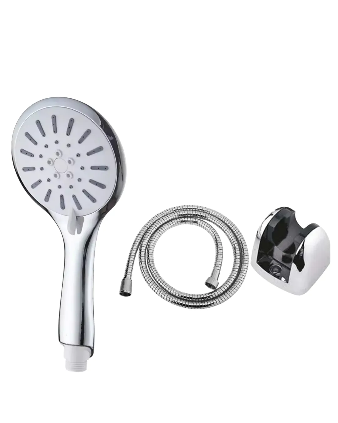 4 Fonksiyonlu Krem El Duşu Seti Spiral Hortum ve Duş Askısı