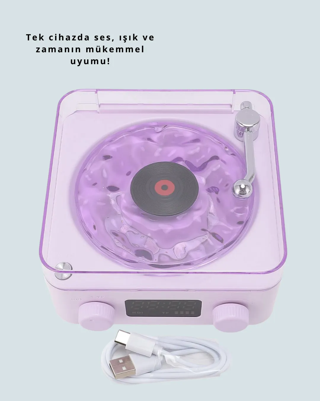 Bluetooth Retro Pikap Hoparlör – Projektörlü Gece Lambası