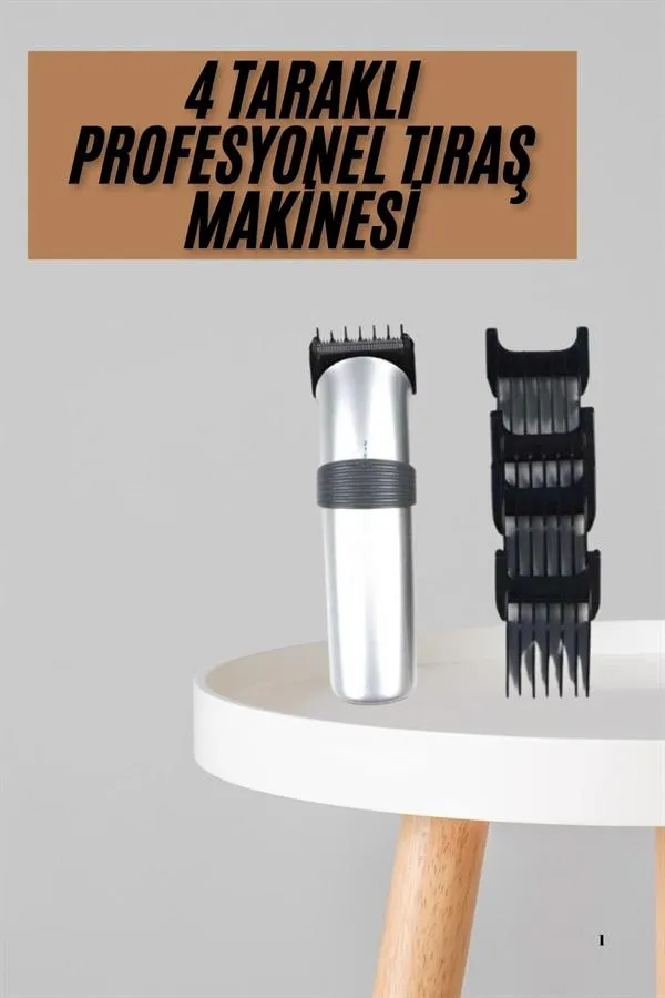 Yeni Nesil Profesyonel Şarjlı Saç Sakal Tıraş Makinesi Ayarlanabilir 4 Taraklı