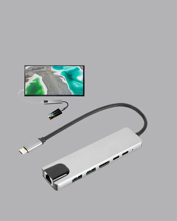 4K HDMI Çıkışlı, Gigabit Ethernet'li USB‑C Çoklu Port Hub
