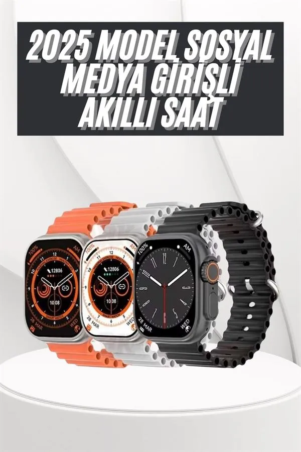 Yeni Nesil Akıllı Saat Uyku ve Sağlık Takibi Titeşimli Sesli Arama Mesaj ve Bildirim Görme