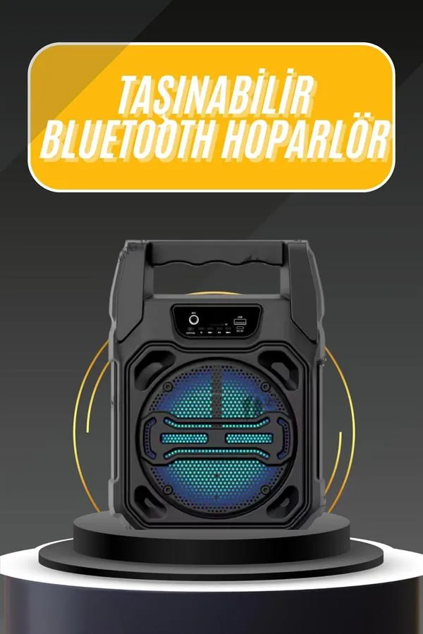 Karaoke Mikrofonlu Fm Radyolu Bluetooth Hoparlör Yüksek Ses Kaliteli