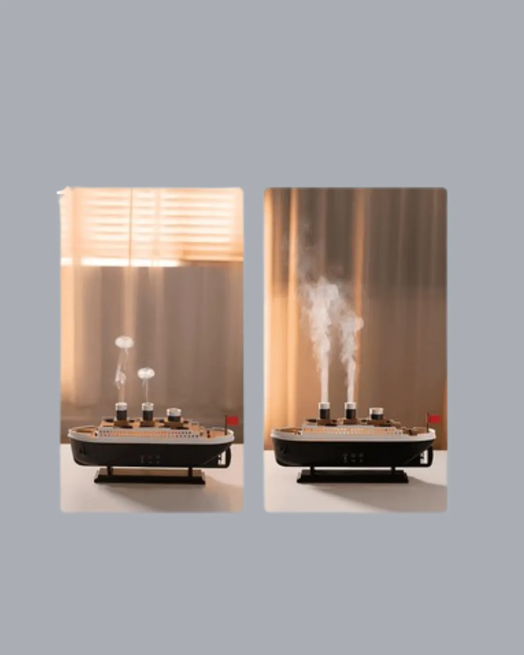 7 Renk Ortam Işıklı Dekoratif Gemi Tasarım Hava Nemlendirici Difüzör